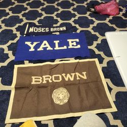 Vintage Yale and Brown banners