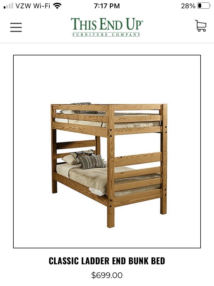 Classic Ladder End Bunk Bed + 2 Storage Rolling Units + Ladder