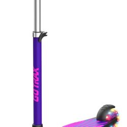 Gotrax KS1 Kids Kick Scooter, LED Lighted Wheels and 3 Adjustable Height Handlebars, Lean-to-Steer & Widen Anti-Slip Deck, 3 Wheel Scooter for Boys &