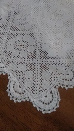 Hand made Crochet table cloth 48x55