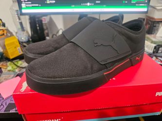 Puma El Ace Slip On Shoes Black Red