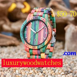Hand carved vintage wooden men's watch | Natural bamboo wood lightweight women's watch | Business casual quartz watch men's gift