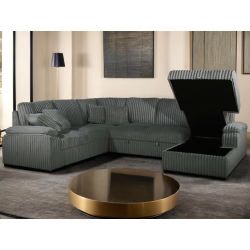 New Corduroy Sectional With Chaise Storage / Pullout Bed.  97x123x67x38High.  Free Delivery!