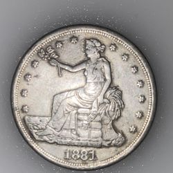 Rare US 1881 Large Silver Trade Dollar