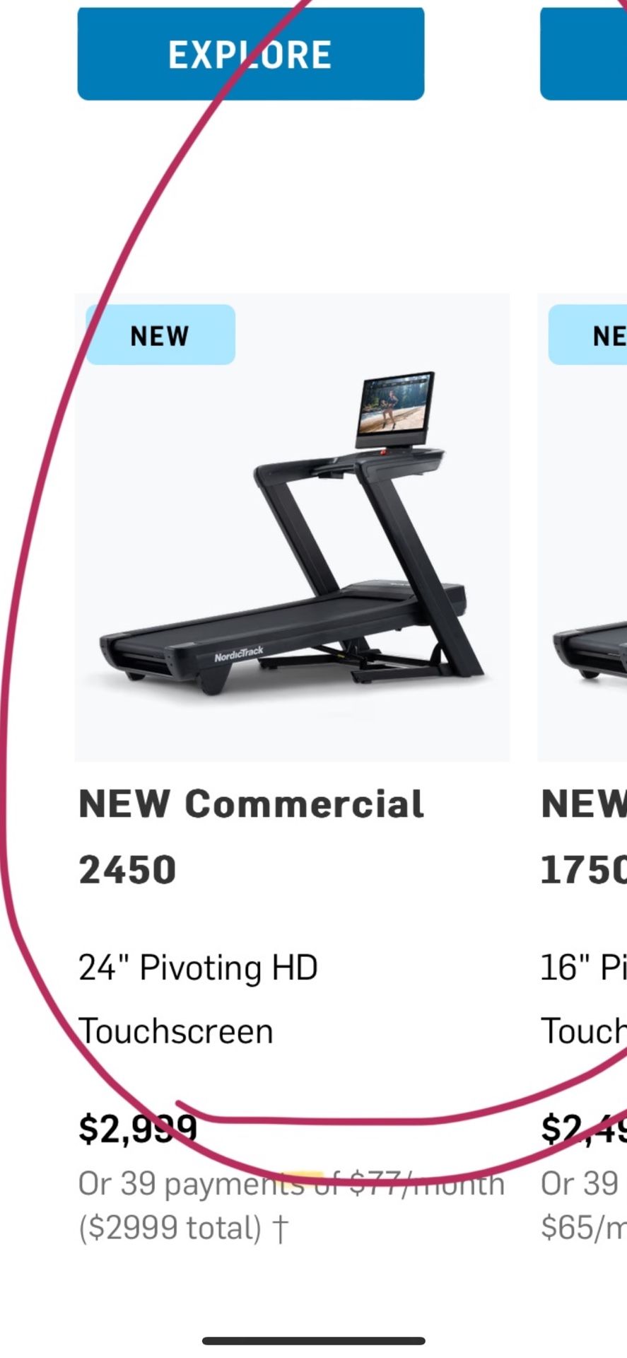 Treadmill NordicTrack 2450
