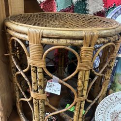 Rattan BoHo bamboo plant stand $99