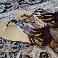 Womens Kokka Leather Sandals, Size 8
