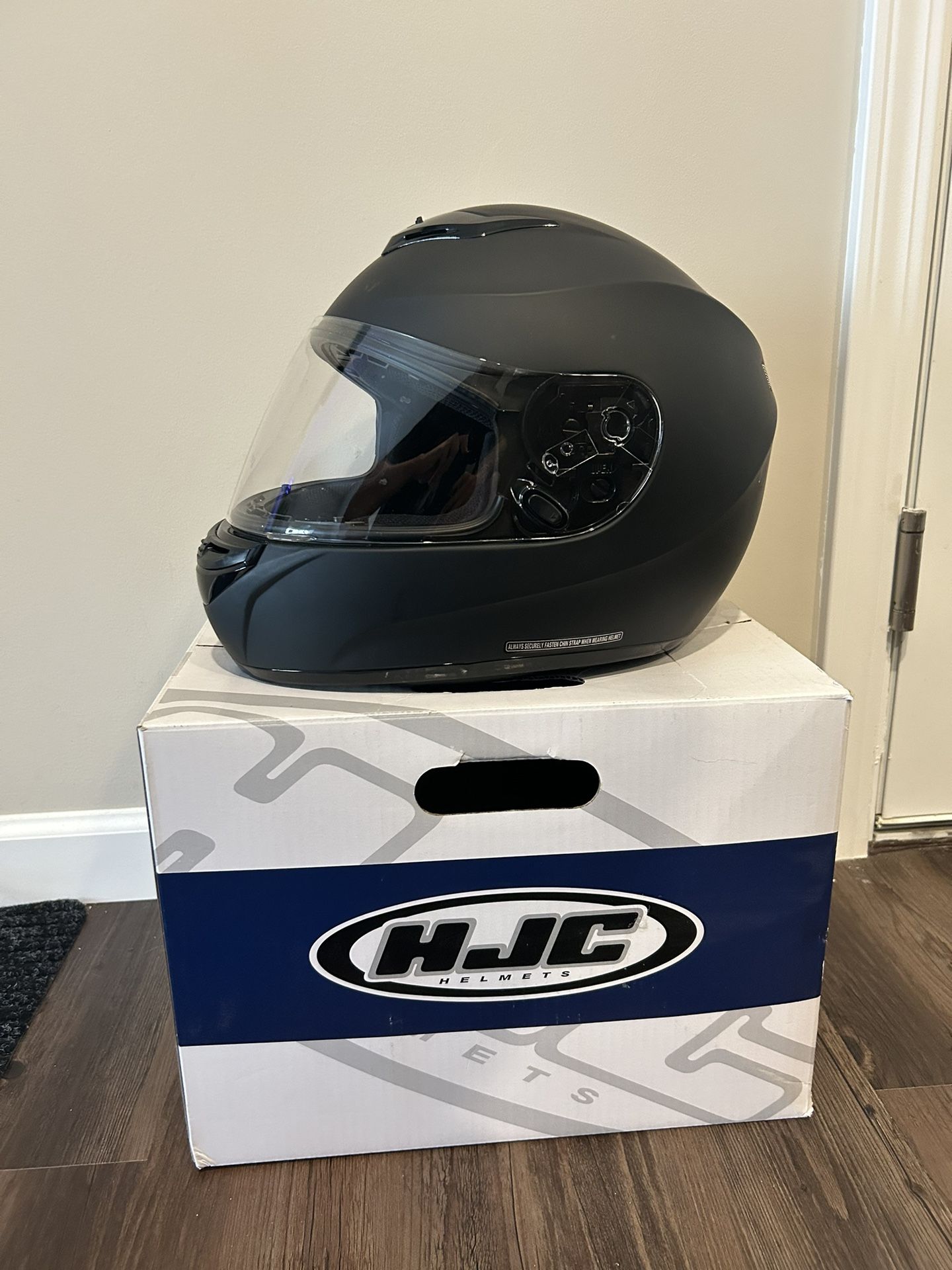 HJC matte black motorcycle helmet