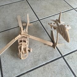 Donau Elektronik M850-3 - Woodcraft Construction Kit Helicopter  F-16 Fighter Plane 3D PUZZLE WOODCRAFT CONSTRUCTION KIT