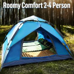 Night Cat Instant Popup Tents 2-3 Persons with Footprint Tarp Easy Setup Camping Tent with Rainfly Double Layers Waterproof Automatic Hydraulic Mechai