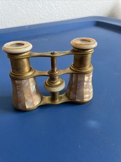 Antique Brass/Mother Of Pearl Binoculars Opera Glasses
