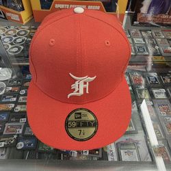 Fear of God Essentials x New Era 59Fifty Fitted Hat Orange Size 7 1/8