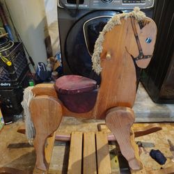 Antique Wooden Children's Rocking Horse