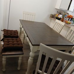 Table With Bench And Chairs 