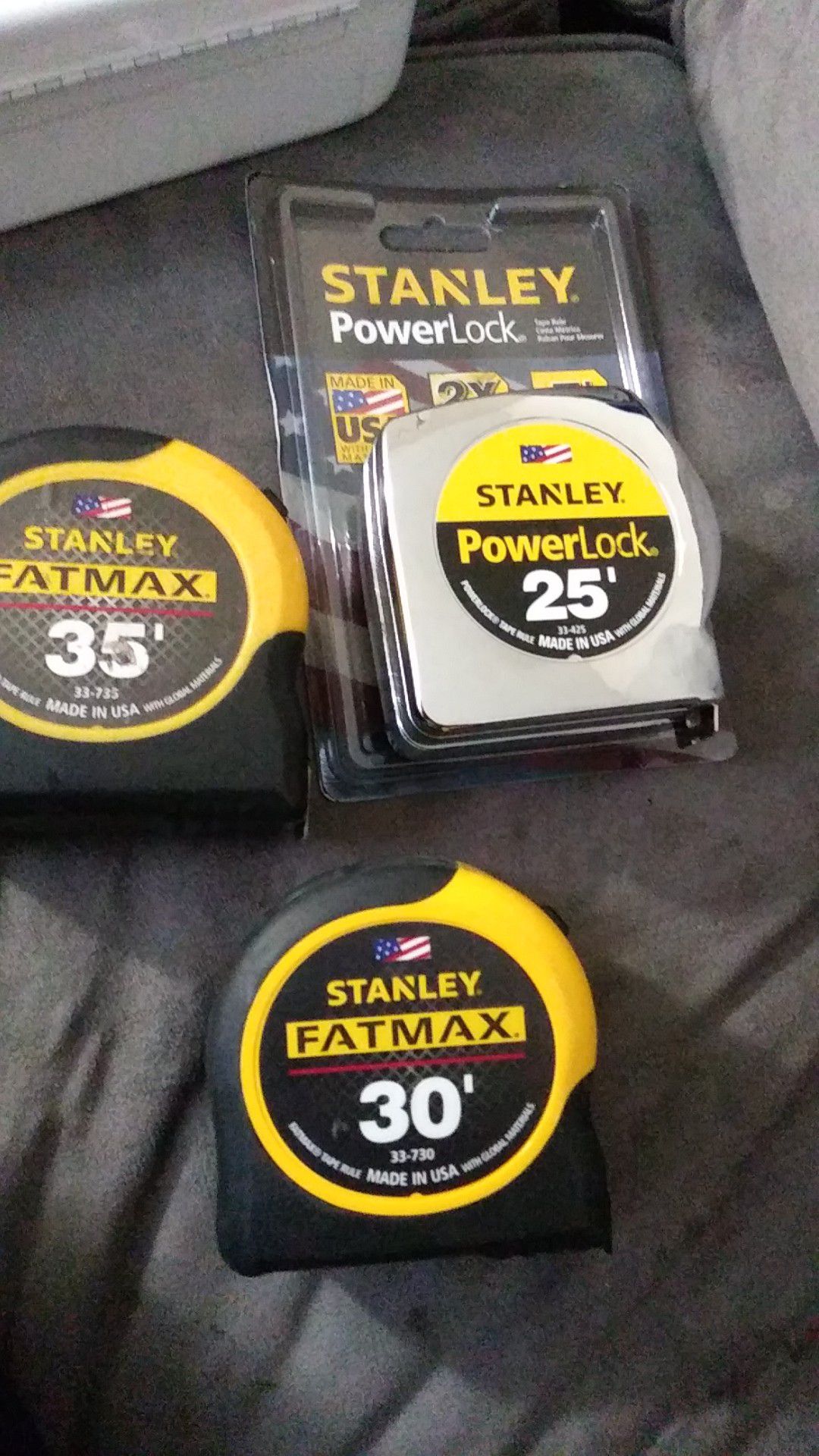 3 new Stanley fatmax tape measures