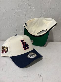 MLB new era Los Angeles dodgers off white navy blue 250th anniversary patch 9forty a frame SnapBack hats