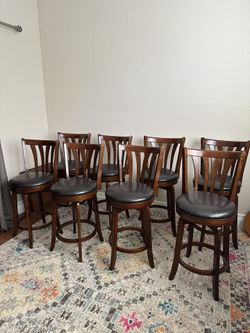 Brown Solid Wood Counter Stools