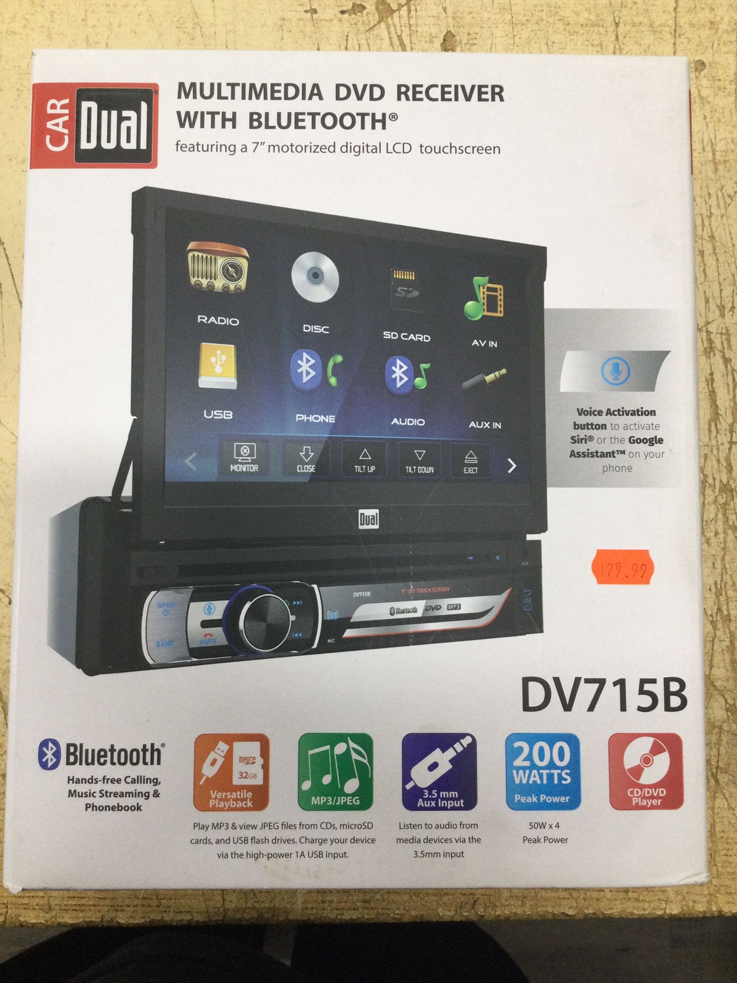 Dual Electronics DV715B 7-Inch Single-DIN in-Dash DVD/CD Receiver with Bluetooth