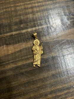San Judas Gold Pendant 14k Gold plated 