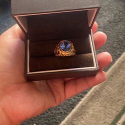 14K Gold Aquamarine Ring For Men