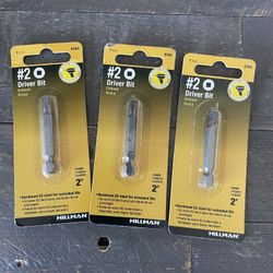 New - Hillman #2 Driver Bit - Set of 3 
