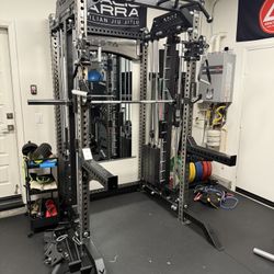PRO SERIES Ultimate 3-1 Half Rack Functional Trainer w/Smith Machine Bar | 400lb Stack | Gym Equipment | Fitness | Commercial | Squat Rack 