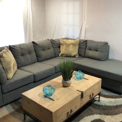 Free Delivery Grey Sectional Couch