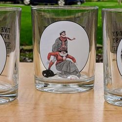 Vintage Norman Rockwell "The Saturday Evening Post" Glasses; Set Of 3