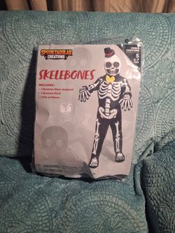 Kids Skeleton Halloween Oufit + 2 Jacko Lantern Masks