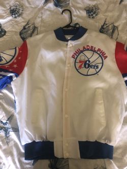 Vintage 1990’s NBA Philadelphia 76ers Chalk line Satin Jacket 