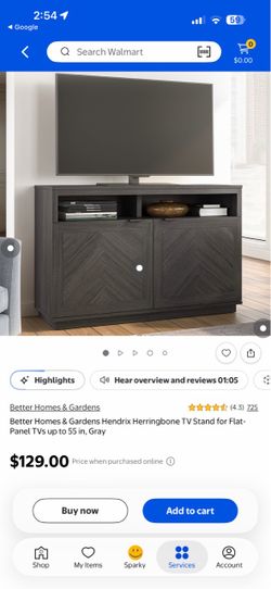 Better Homes & Gardens Hendrix Herringbone TV Stand, Gray