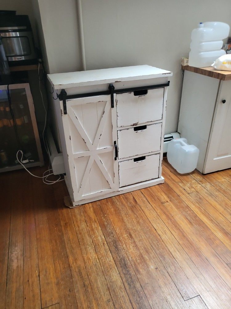 Rustic Sliding Barn Door Cabinet – Needs Some TLC