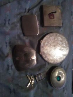 Gold vintage makeup cases