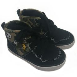 The Childrens Place Black Camo Canvas Hightop-8T