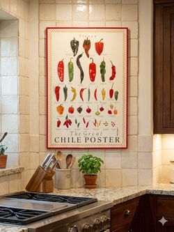 Vintage “The Great Chile Poster” by Mark Miller - Framed Art Print