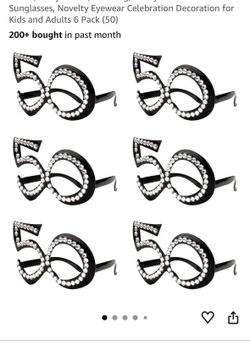 Number 50 Party glasses Number 50 Party glasses