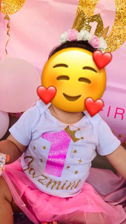 Baby 1st bday personalized onesie 👧 👑