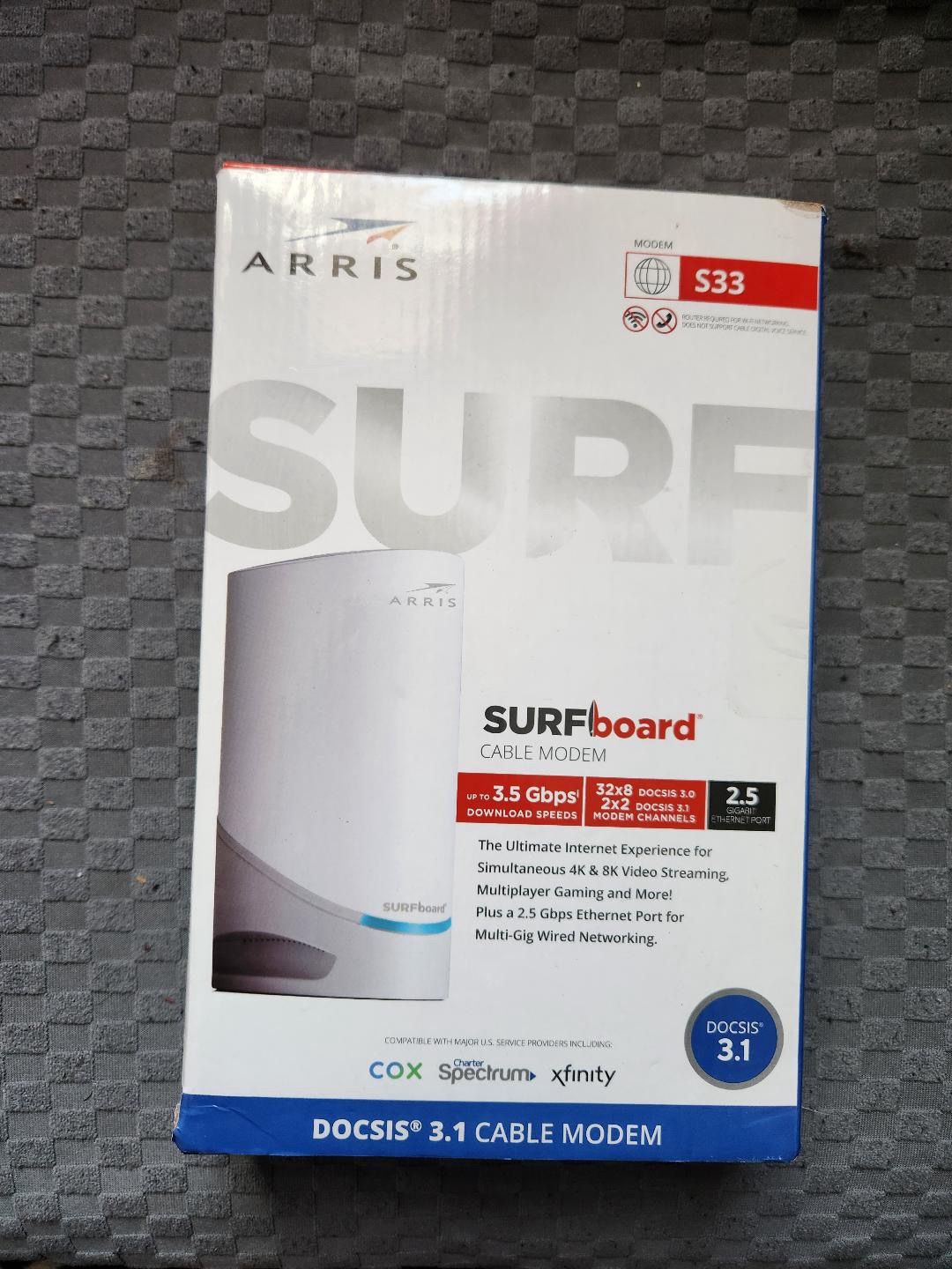 Arris Surfboard DOCSIS 3.1 3.5 Gbps Cable Modem (S33-RB)