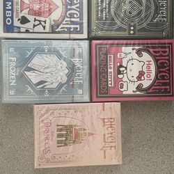 5 Decks Of Unopened Bicycle Playing Cards 