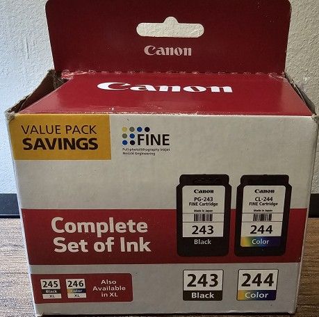 Cannon 243 and 244 Dual Ink Cartridge Replacements This Canon 243 and 244 Dual Pack replacement printer cartridge is the perfect solution for you.