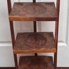 Vintage 3 Tier Needs Some Work Foldable Indented Serving Table Shelfs just $5