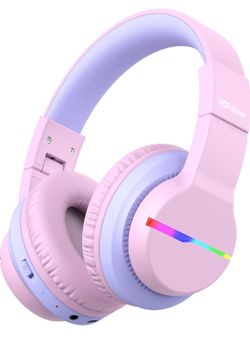 Kids Bluetooth Headphones,Colorful LED Lights