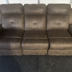 Brown Reclining Couch Set 