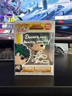 Signed Izuku Funko Pop by Justin Briner