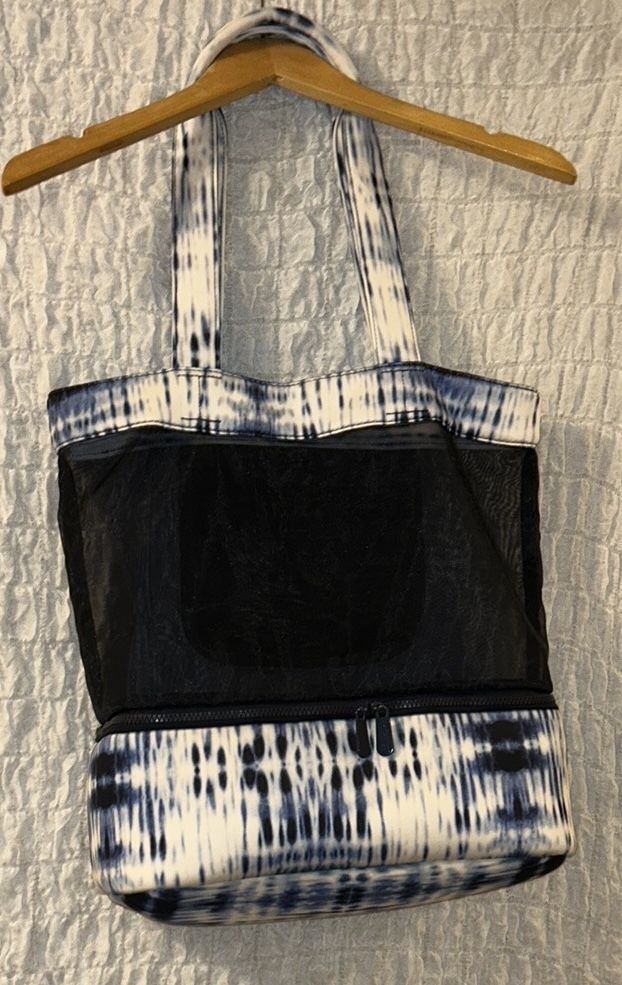 Navy & White Tie-Dye Tote Bag