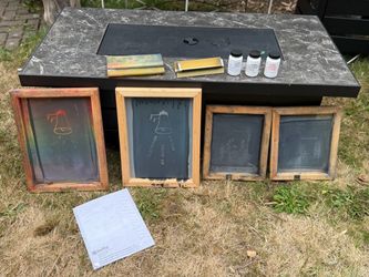 Screen printing set - 4 screens + accessories