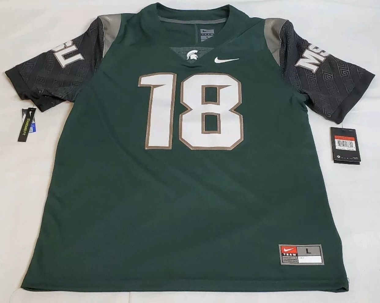 New Nike Michigan State Spartans Football #18 Limited Sewn Jersey Mens