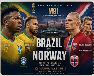 Official World Cup Tickets | Brazil vs. Norway | Section 104 | NY/NJ