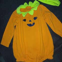 Baby Pumpkin With Headband 6/9 Mo