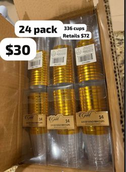 Gold Rim Cups 2.5 oz (336 cups)
